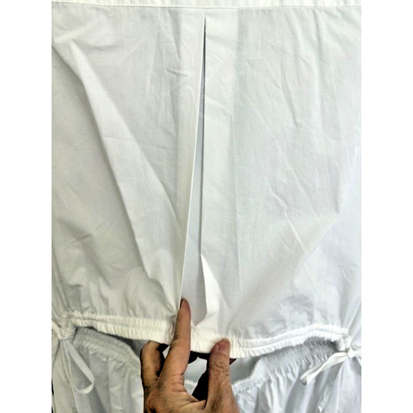 DKNY Women Sz L Sleeveless Poplin V-Neck POCKETS Cotton Midi Long Trendy NEW - Picture 9 of 14